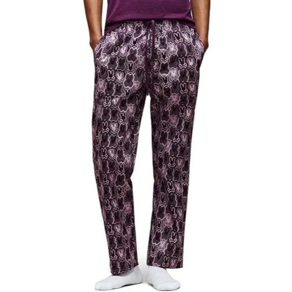 NWT Psycho Bunny 100% Cotton Pajama Lounge Pants Sz XL Logo Drawstring Pockets